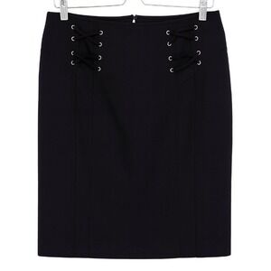 Cache Black Lace Up Pencil Skirt 12 Corset Steampunk Gothic Goth Punk Y2K 90s